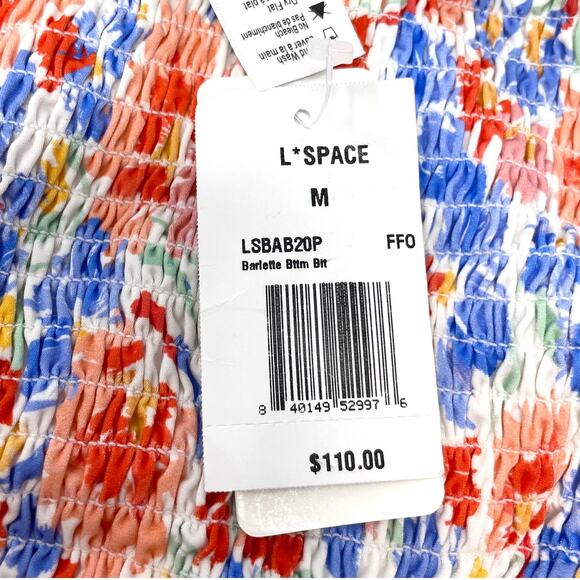 L*SPACE Camellia Barlette Bikini Set In Wisteria Flowers Forever Medium New - Picture 15 of 15